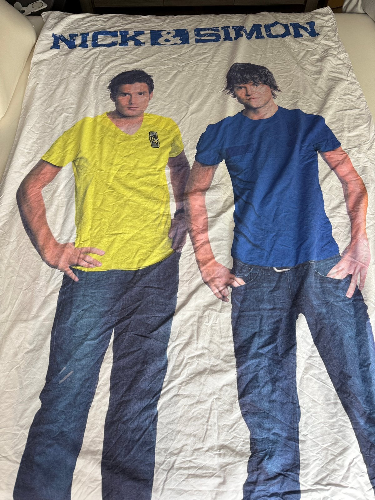 NICK & SIMON DEKBEKOVERTRЕK   ECHT FANITEM!, Ophalen, Eenpersoons, Blauw, 140 cm