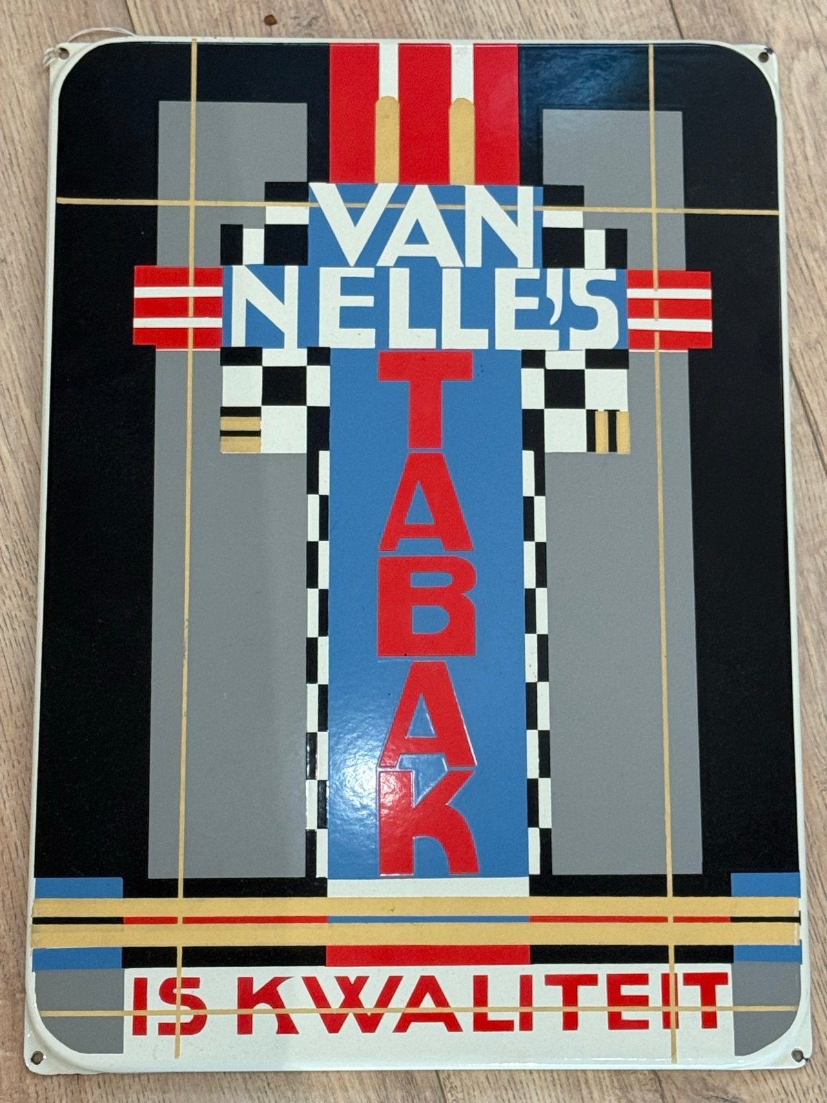 Vintage Van Nelle's Tabak Emaille Reclamebord, Ophalen of Verzenden