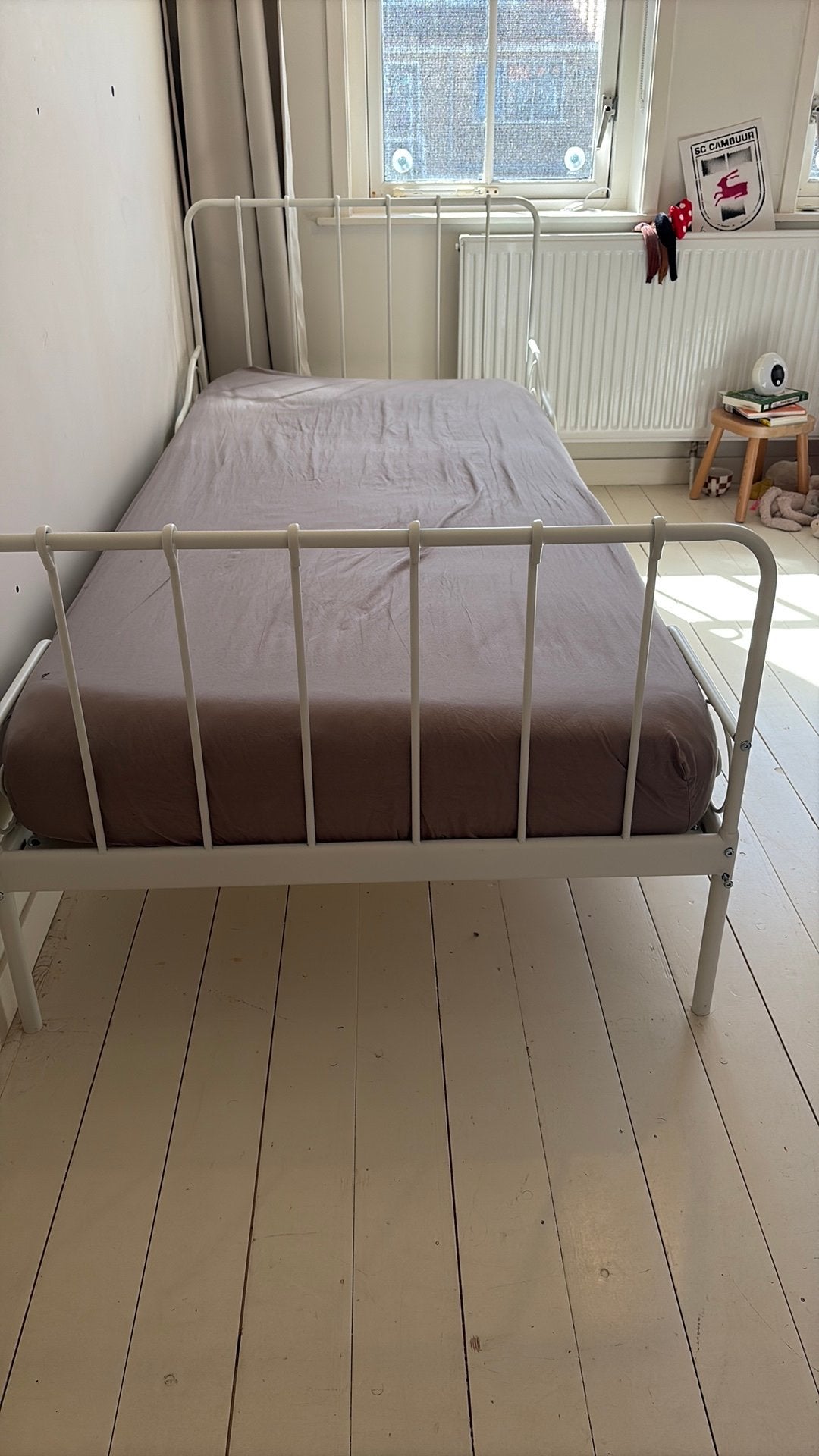 Eenpersoons bed 90x200, 85 tot 100 cm, Gebruikt, 180 cm of meer, Ophalen