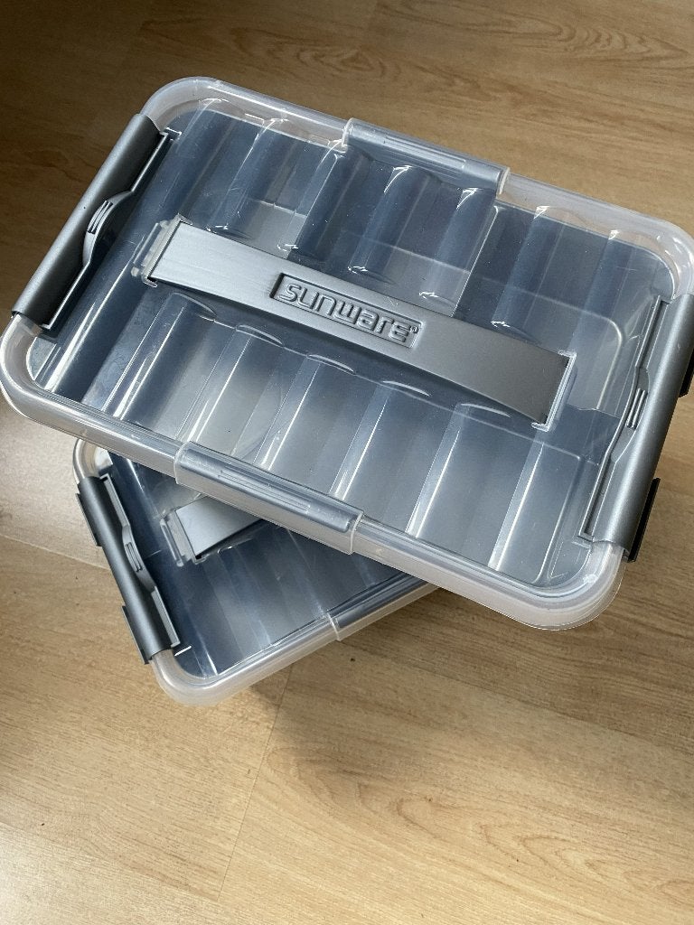 2 Sunware opbergbox 6L, Doe-het-zelf en Verbouw, Kratten en Dozen, Ophalen, Gebruikt, Minder dan 50 cm, Minder dan 40 cm