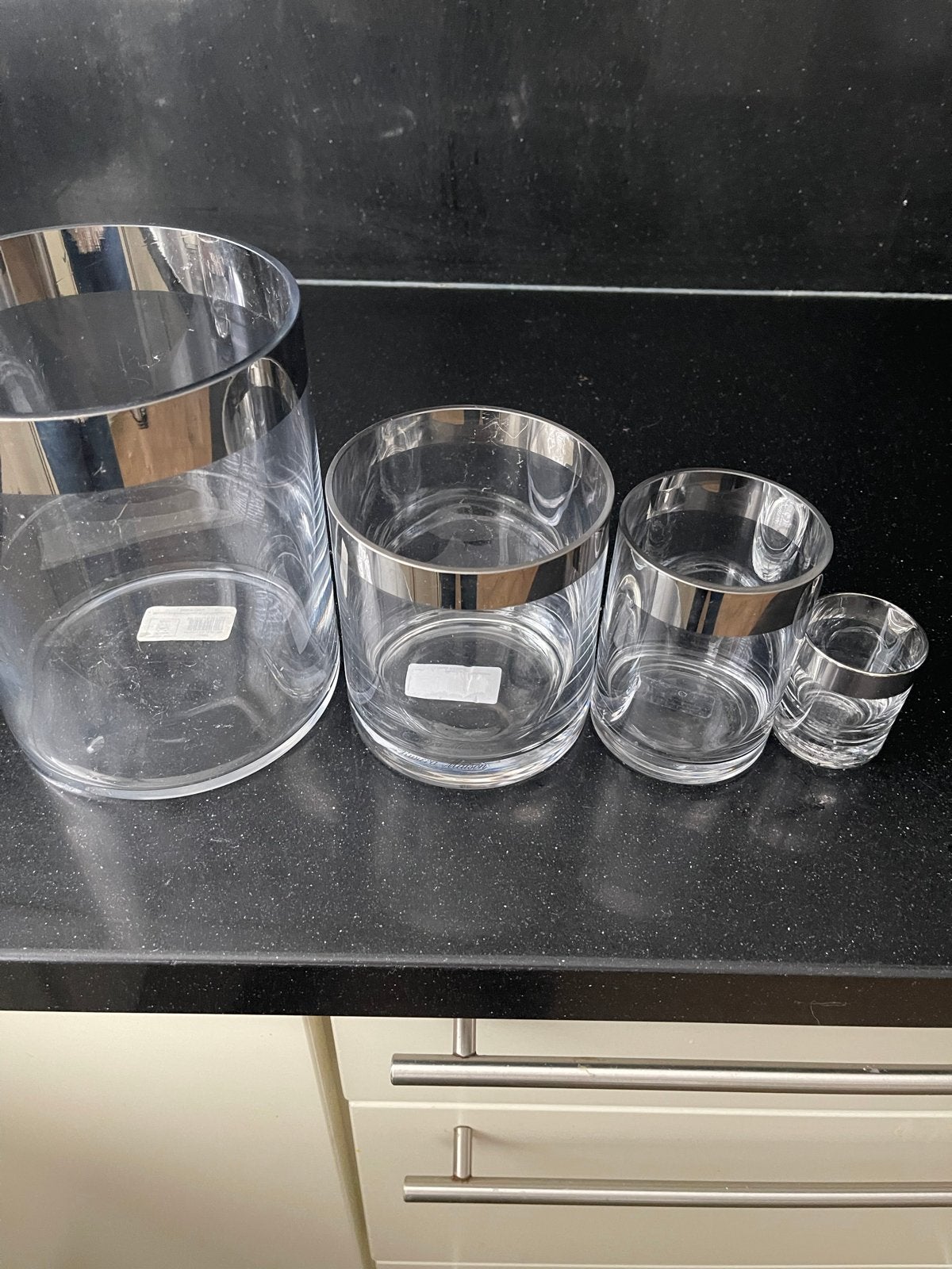 4 Riviera Maison Hurricane Windlichten, Ophalen of Verzenden, Zo goed als nieuw, Modern, Glas