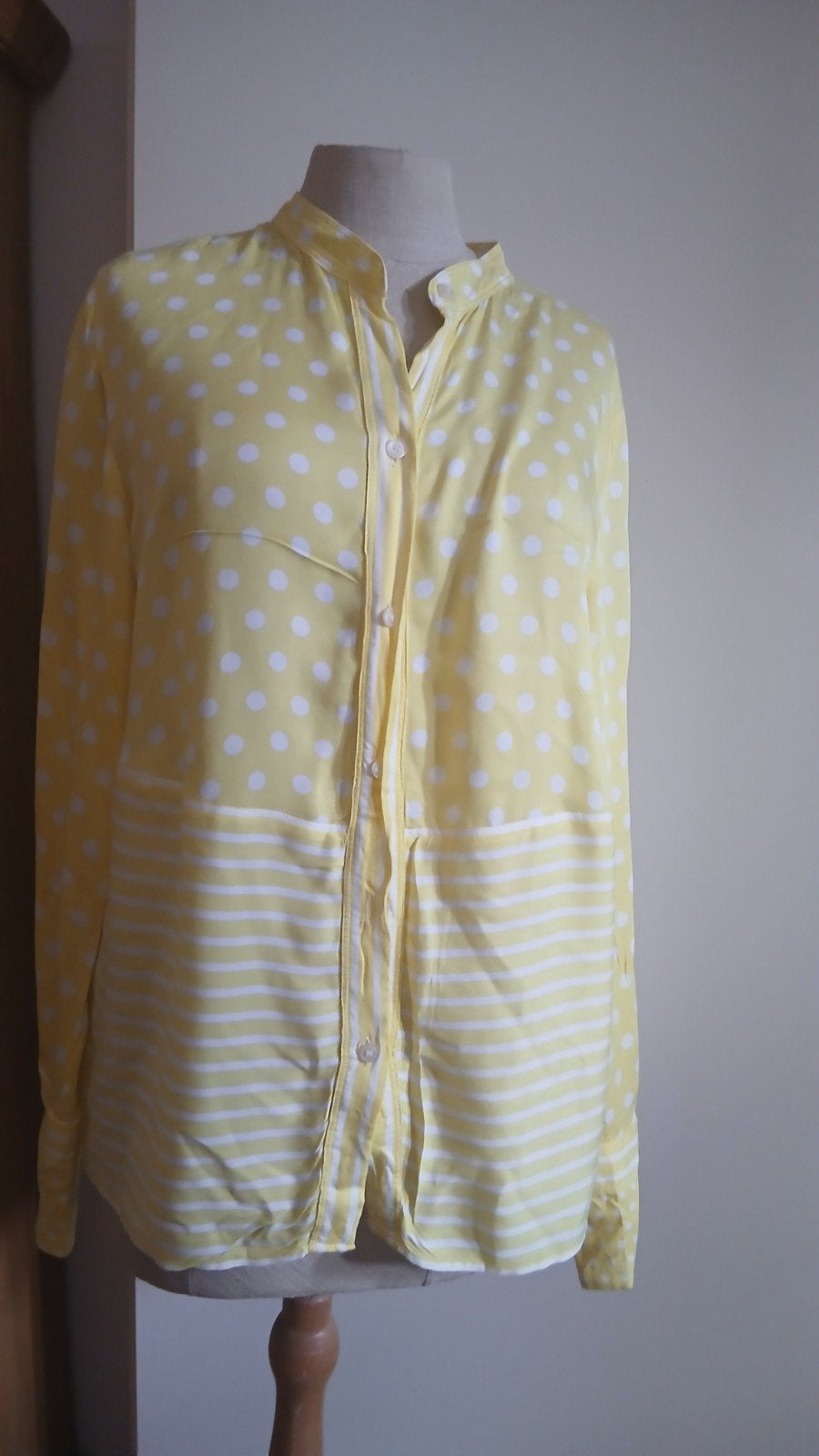 Marc Aurel Gele Blouse met Stippen en Strepen, Marc Aurel, Geel, Ophalen of Verzenden, Zo goed als nieuw
