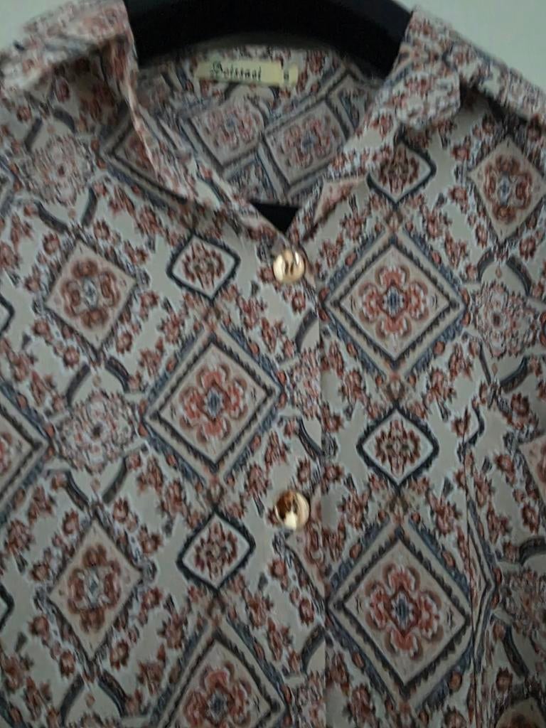 Tuniek met print en gouden knopen, Kleding | Dames, Overige kleuren, Maat 42/44 (L), Nieuw, Ophalen of Verzenden