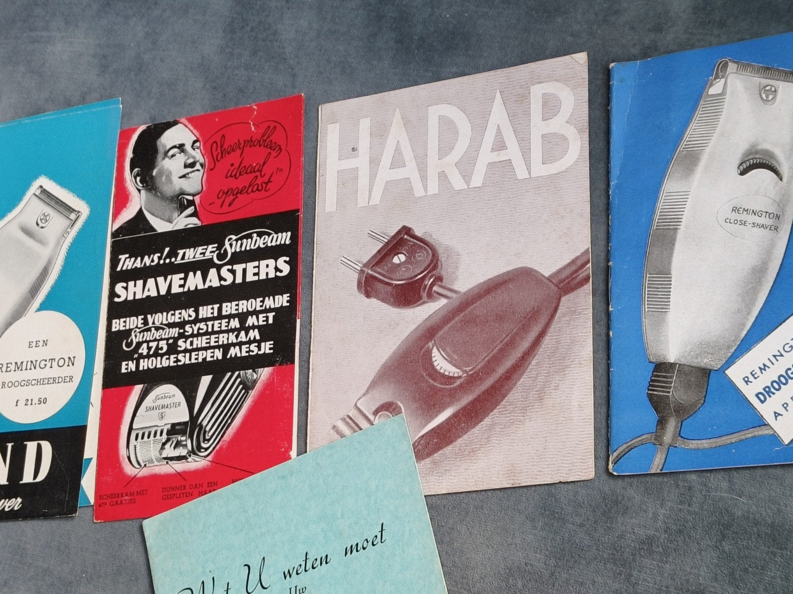 5 X FOLDER SCHEERAPPARAAT JAREN '30, Ophalen of Verzenden, Gelezen