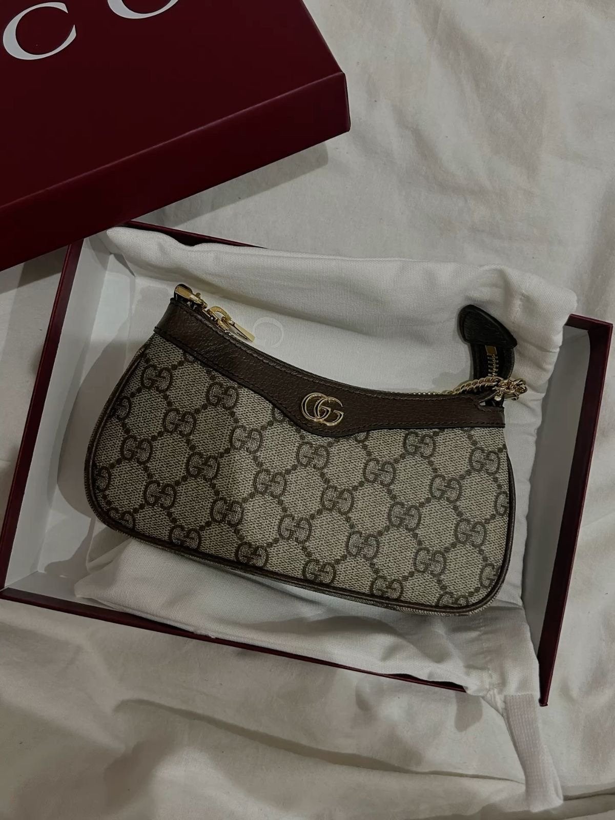 Gucci Ophidia GG Mini Tas, Ophalen of Verzenden, Nieuw, Bruin, Schoudertasje