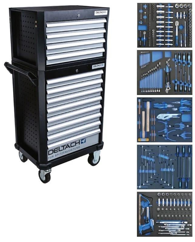 Gereedschapswagen D2-COMPACT + Topkoffer, 5 Laden Gevuld, Ophalen, Nieuw