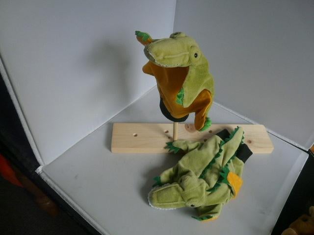 handpop stoffen krokodil (groen-oranje), Ophalen of Verzenden, Zo goed als nieuw, Overige typen