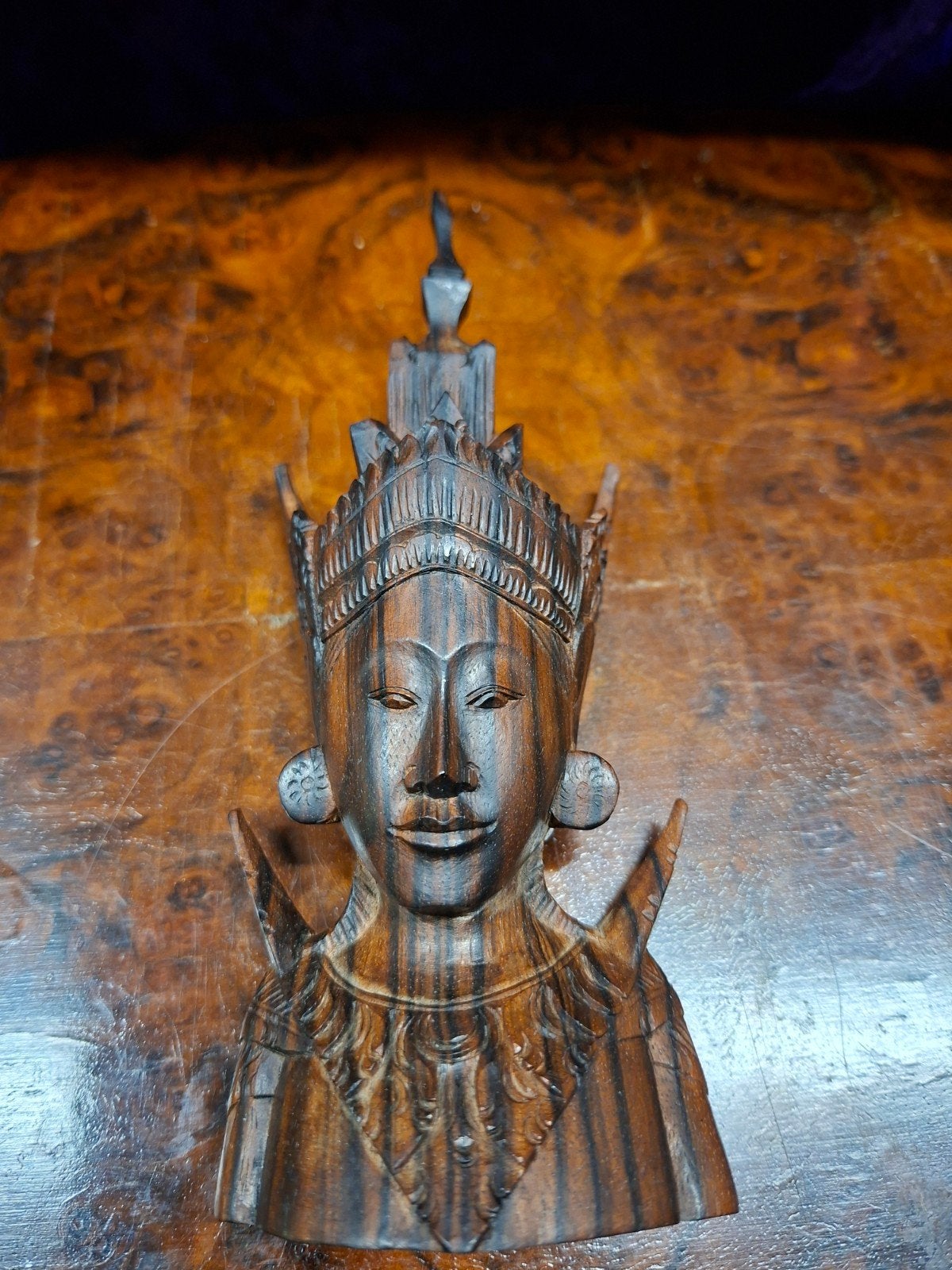 Prachtige Balinese Buste – Handgesneden Coromandelhout, Ophalen of Verzenden