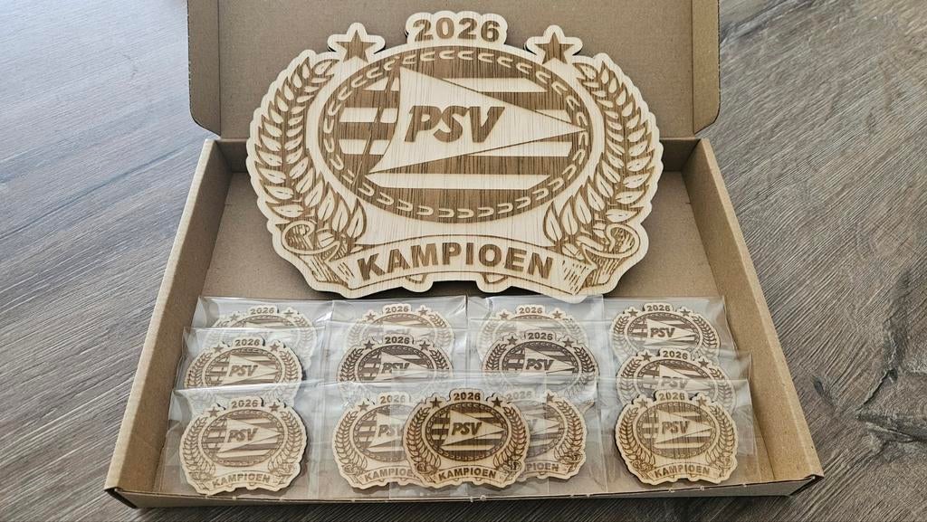 PSV Kampioen 2026 wandbord en magneetjes, Ophalen of Verzenden, Nieuw, PSV