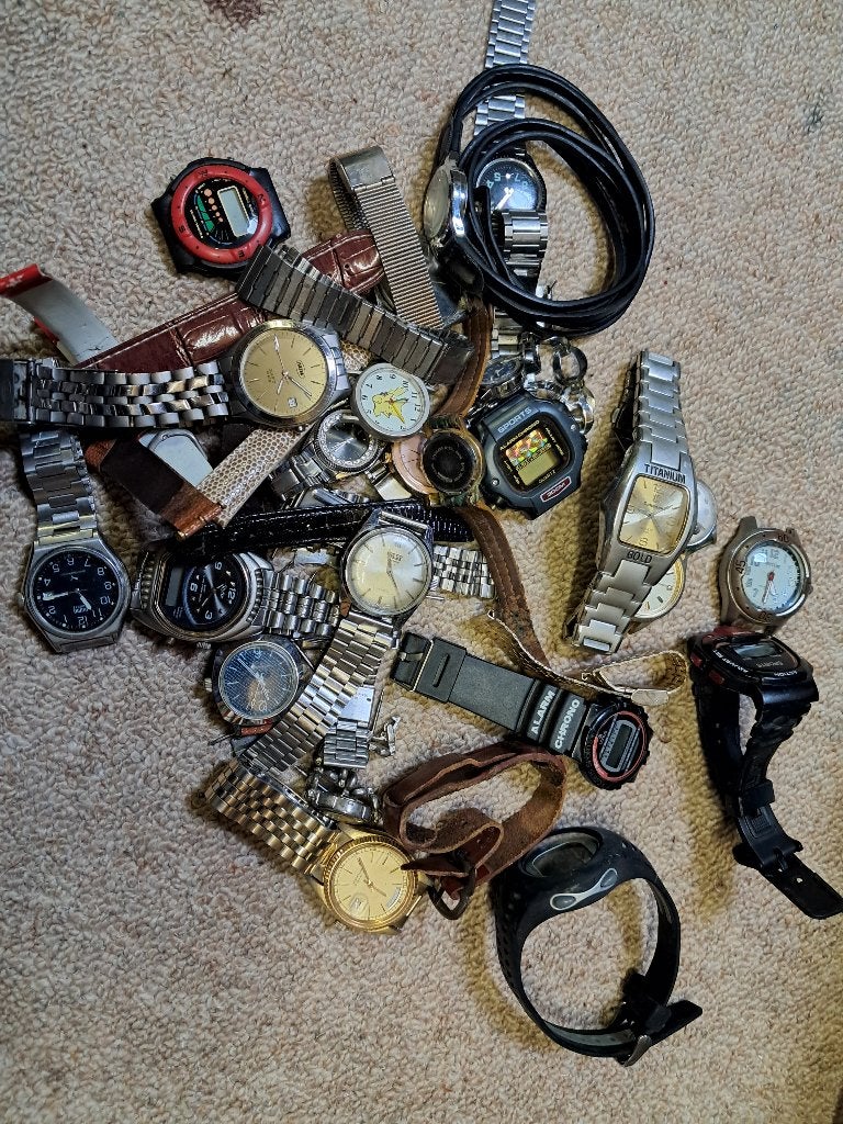 Meerdere soorten horloges, Sieraden, Tassen en Uiterlijk, Horloges | Heren, Ophalen of Verzenden, Gebruikt, Overige materialen