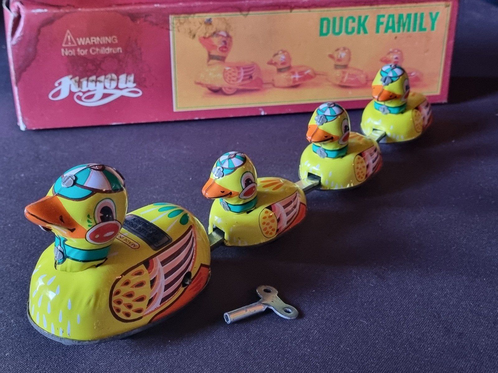 Vintage Opwindbaar Blikken Speelgoed Eendenfamilie, Ophalen of Verzenden