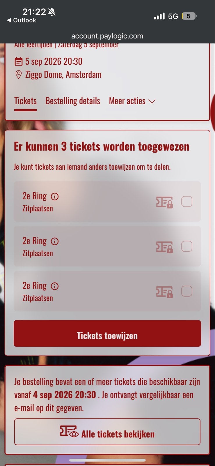3 tickets Roxy dekker 5 sept 20.30