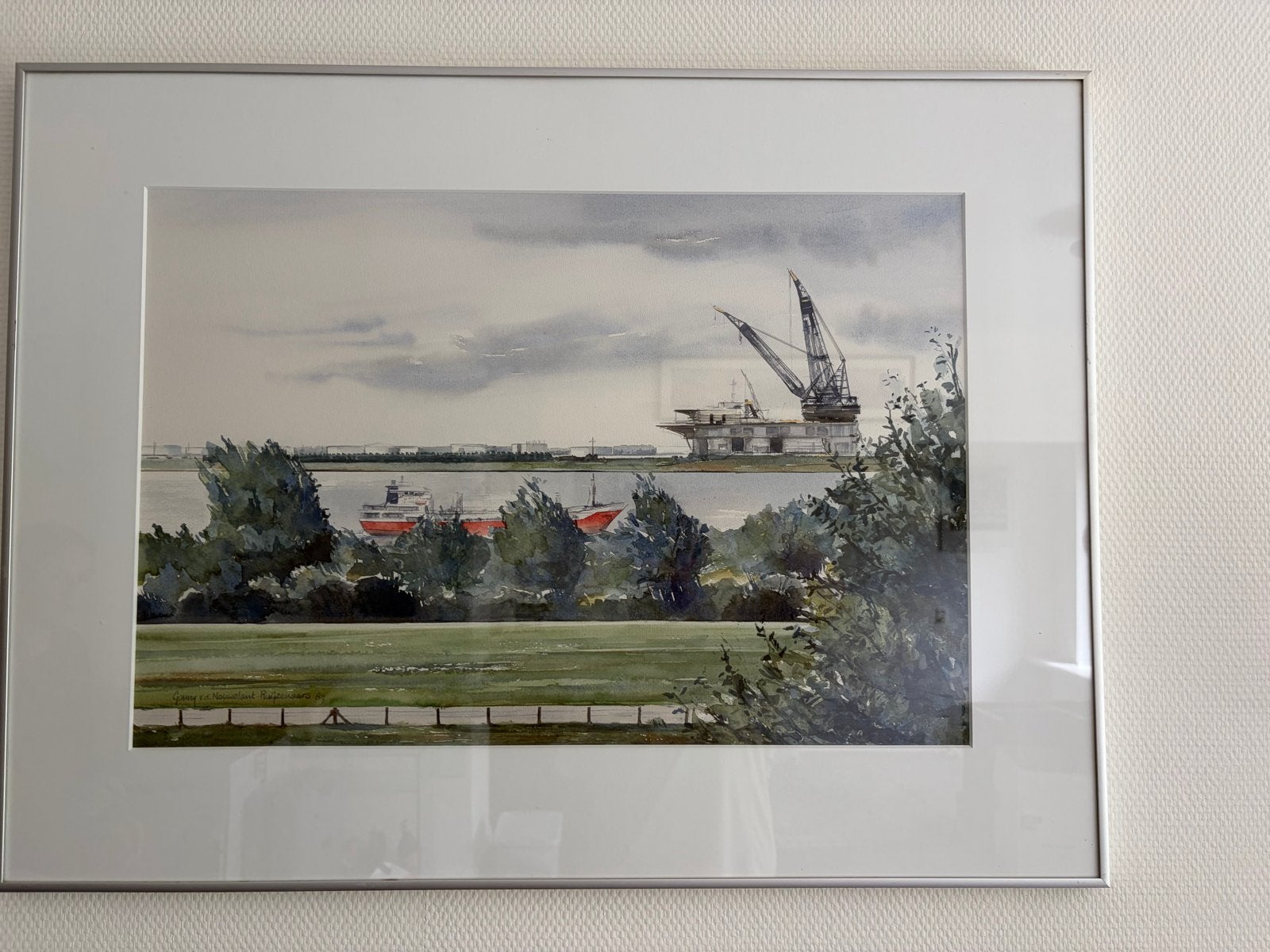 Schilderij: Langs de Waterweg (Maassluis), Ophalen
