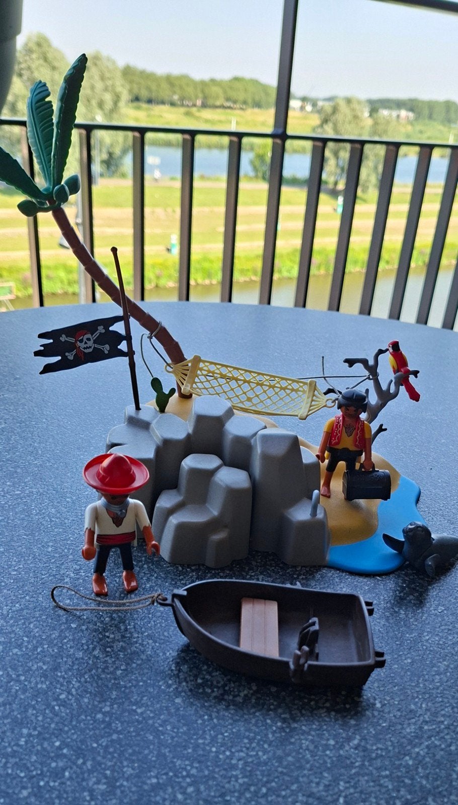 Playmobil Piraten Eiland met Piraat en Papegaai, Ophalen of Verzenden, Gebruikt, Losse onderdelen, Figuren