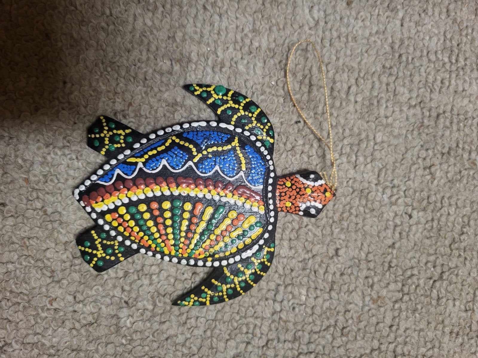 Kleine kleurrijke schildpad wanddecoratie, Hout, Meerkleurig, Boho, Nieuw