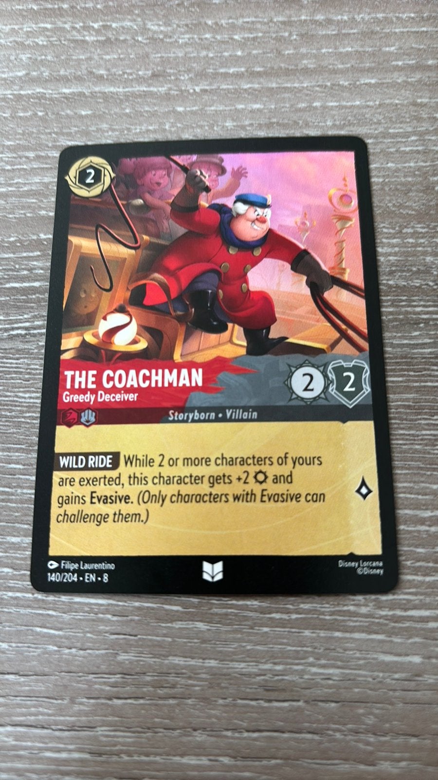 Disney Lorcana The Coachman deceiver 140-204 8JAF nonfoil, Ophalen of Verzenden, Zo goed als nieuw