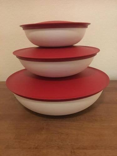 Tupperware Set Allegra Rood/Wit Demo model, Ophalen of Verzenden, Zo goed als nieuw, Rood, Bak of Kom
