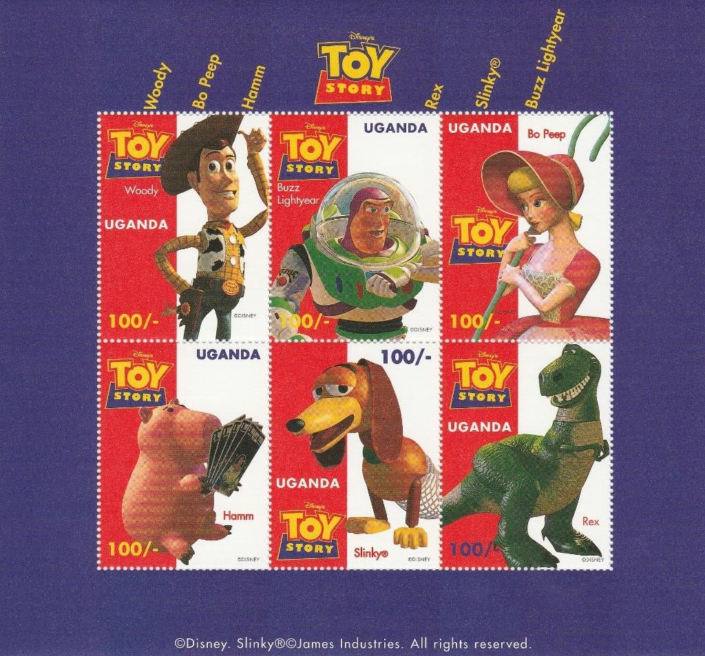 vel postzegels Disney's Toy story - Uganda 100,-, Ophalen, Postfris
