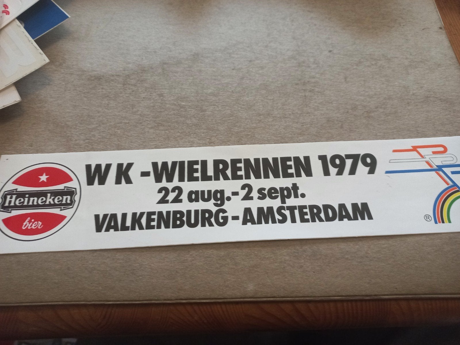 WK-Wielrennen 1979 Heineken Reclamestic Valkenburg-Amsterdam, Ophalen of Verzenden, Gebruikt