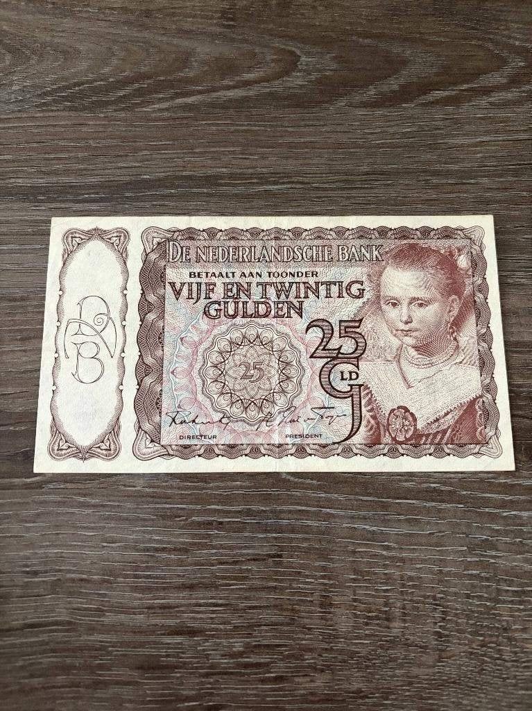 Mooi biljet 25 gulden Prinsesje II / rood, 1943, Postzegels en Munten, Bankbiljetten | Nederland, Ophalen of Verzenden, 25 gulden