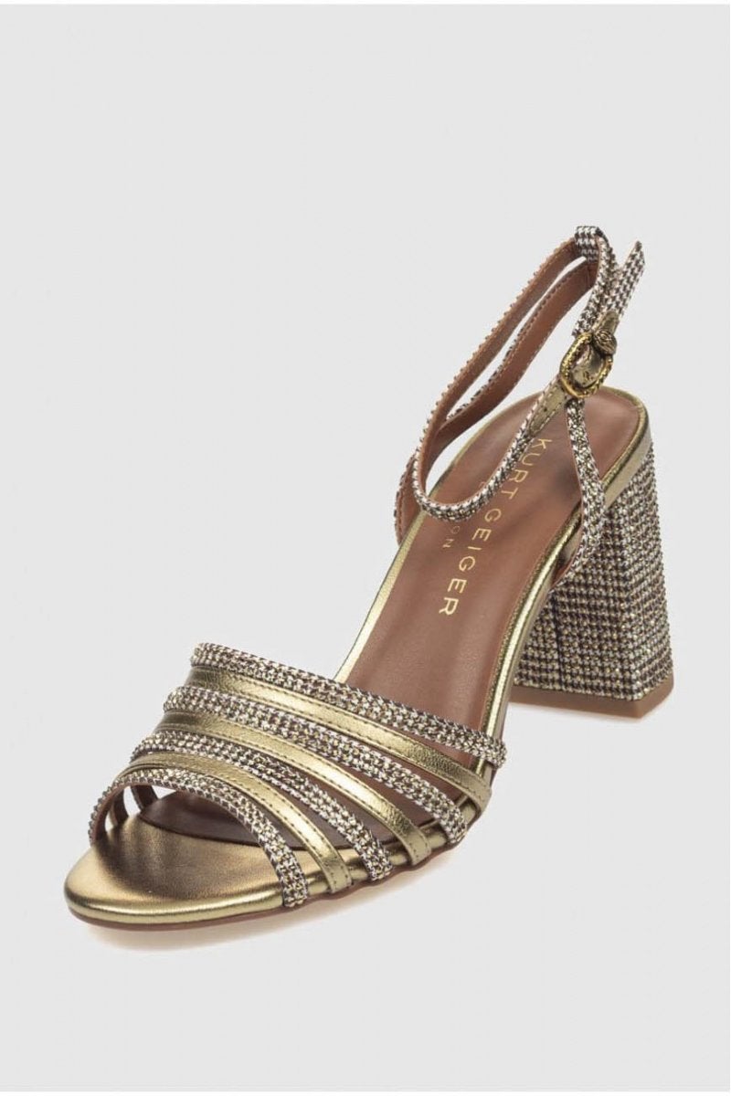 Kurt Geiger sandalen met hak en stras, Ophalen of Verzenden, Zo goed als nieuw, Overige kleuren, Sandalen of Muiltjes