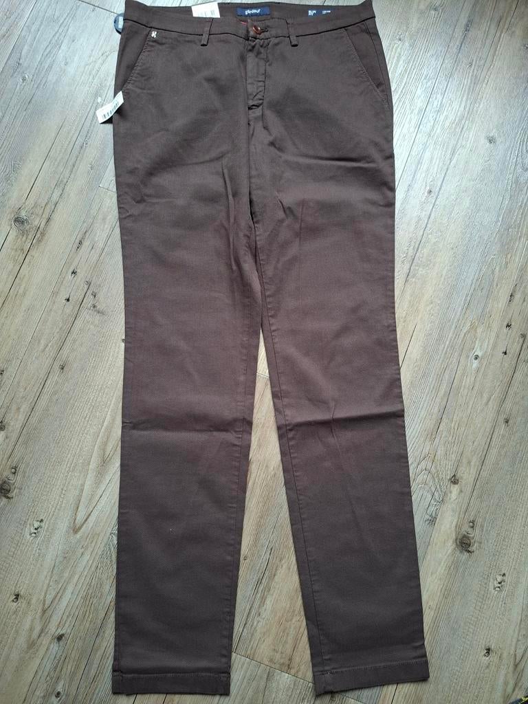 Gardeur Savage-2 slimfit chino W32 L34, Gardeur, Bruin, Maat 48/50 (M), Nieuw