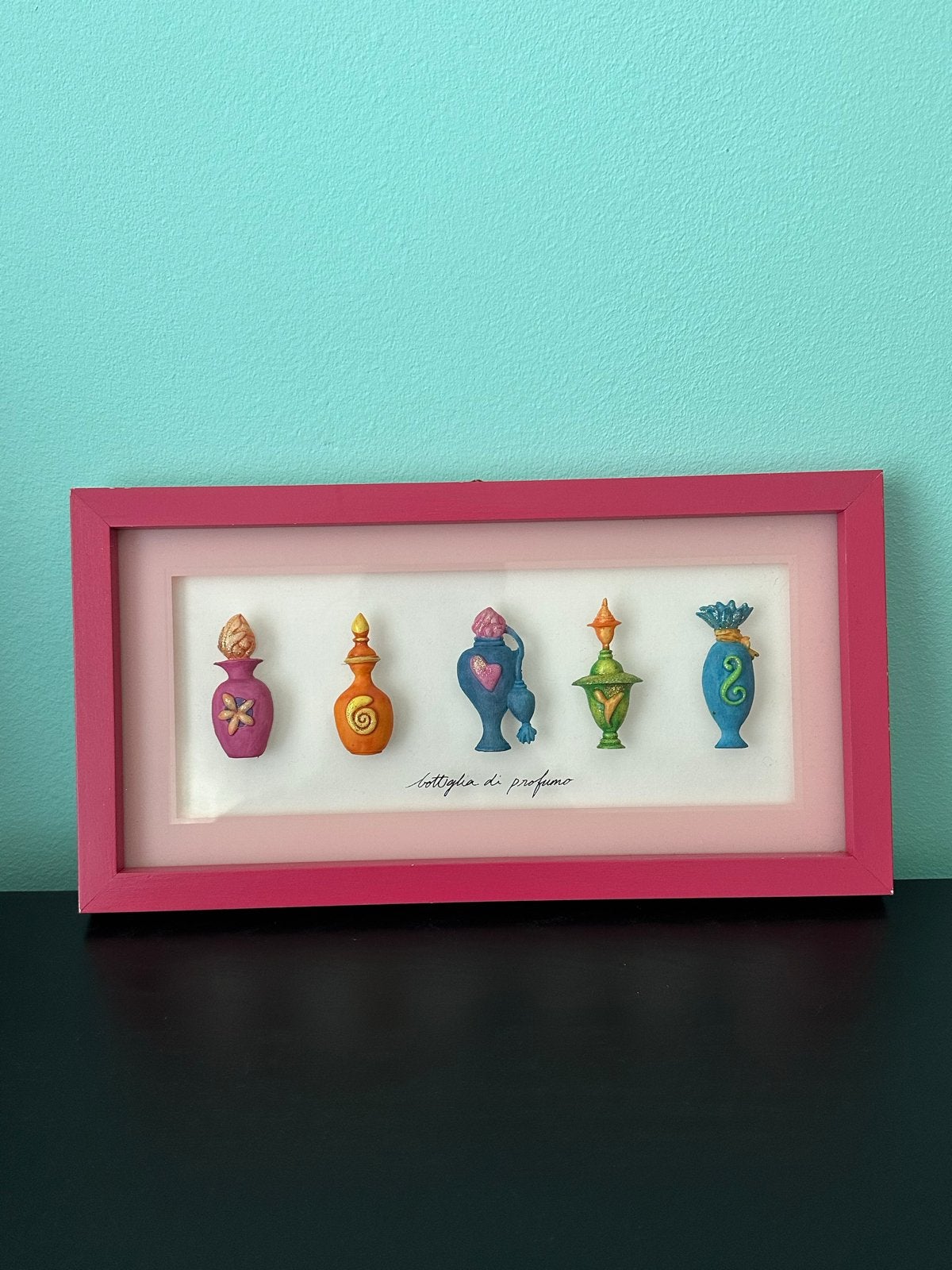 3D LIJST -  Miniaturen | Parfum | PinUp | PopArt | Retro, Gebruikt, Schilderij, Hout, Meerkleurig