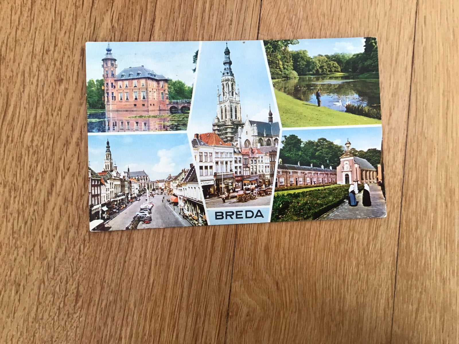 Breda 5 Luik ansichtkaart, Ophalen of Verzenden, Gelopen, Noord-Brabant
