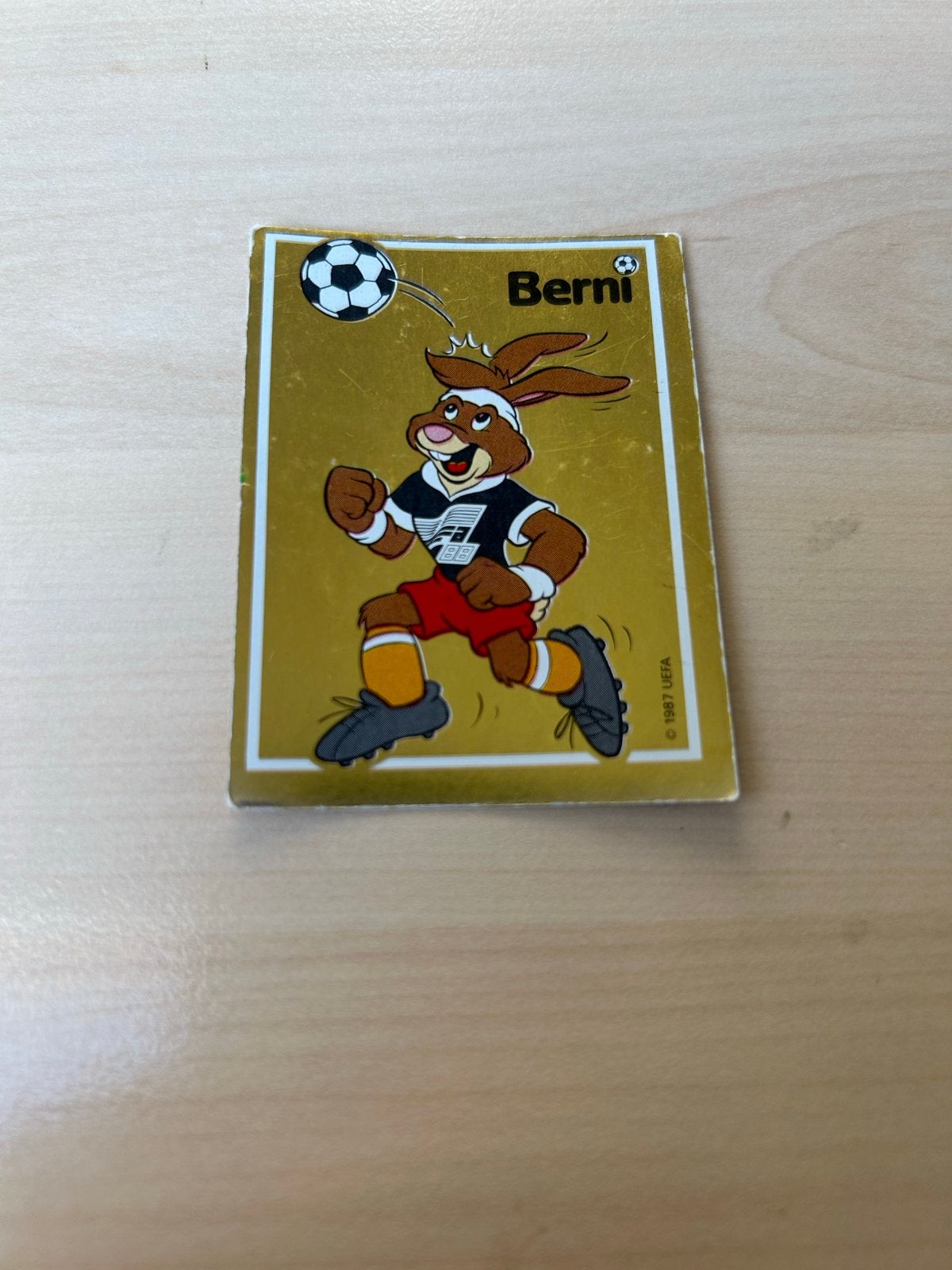 Panini Sticker EURO 88 Berni Konijn Voetbal, Ophalen of Verzenden, Gebruikt, Sport