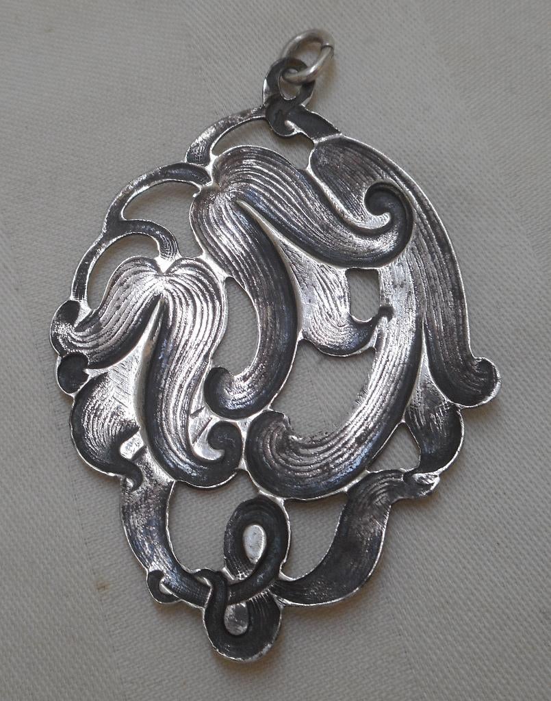 Zilveren Art Nouveau hanger Alex Meijer nr.134, Sieraden, Tassen en Uiterlijk, Verzenden, Gebruikt, Zilver, Zilver