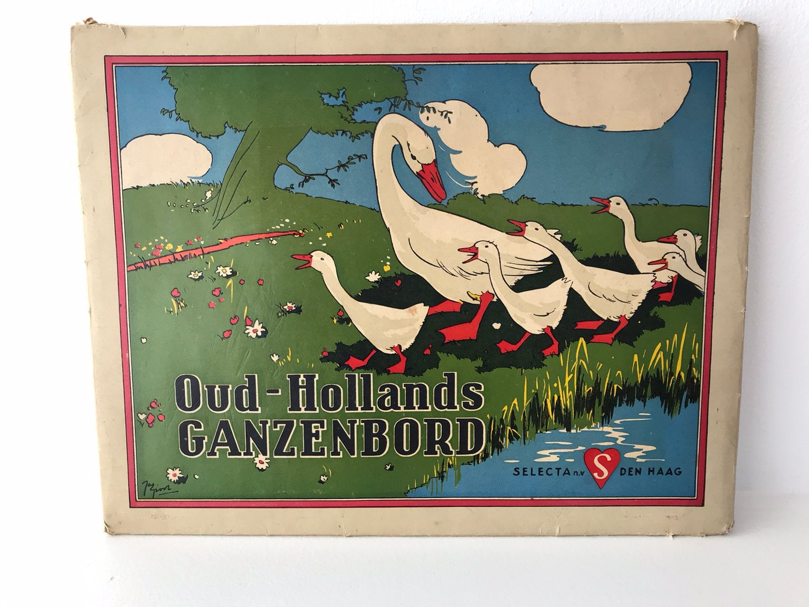 Oud-Hollands Ganzenbord Selecta oud, Antiek en Kunst, Ophalen of Verzenden