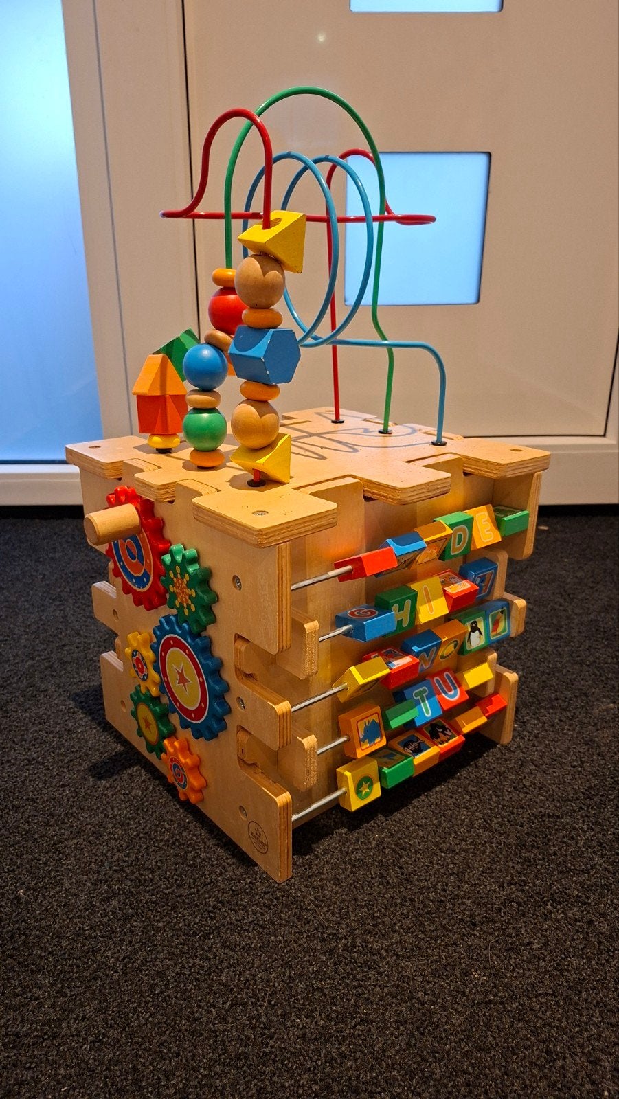 Houten activiteitenkubus met kralen en tandwielen, Ophalen, Gebruikt, Overige typen