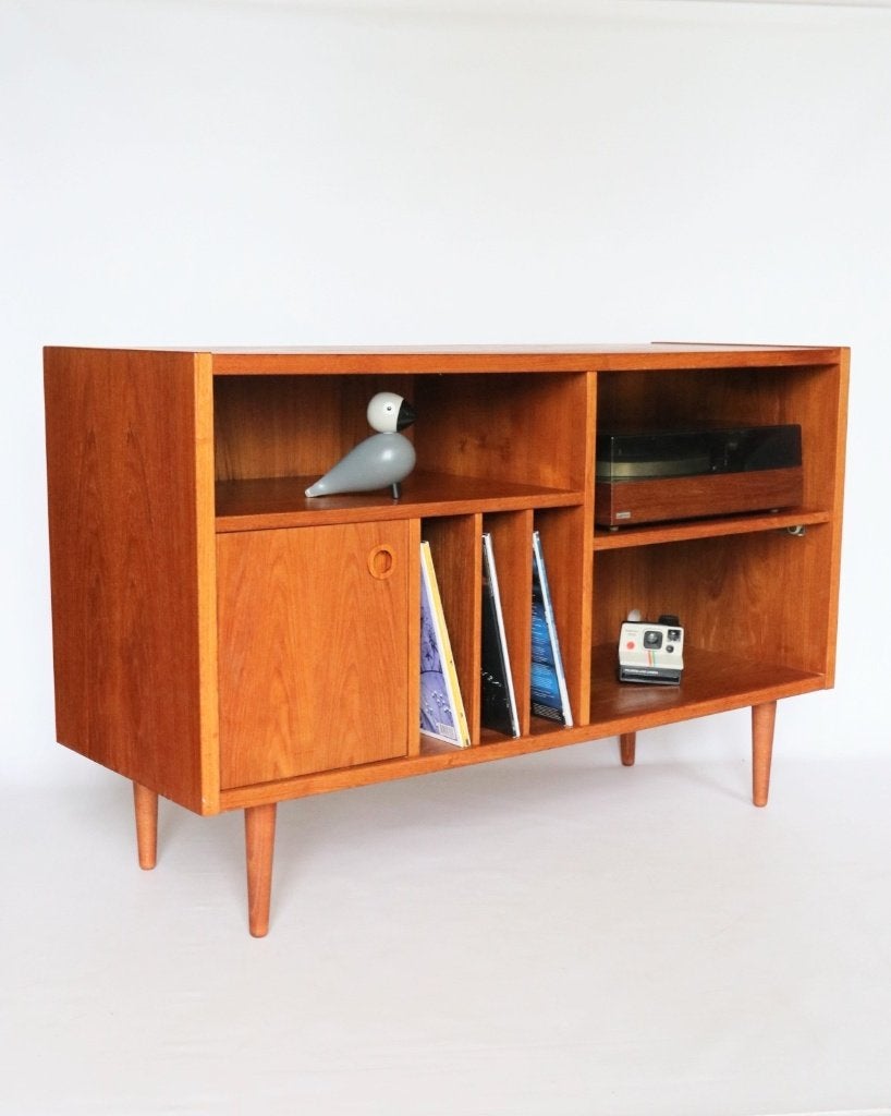 Vintage platenspeler audiomeubel kast teak, N.v.t., Teakhout, Ophalen of Verzenden, Bornholm Möbler