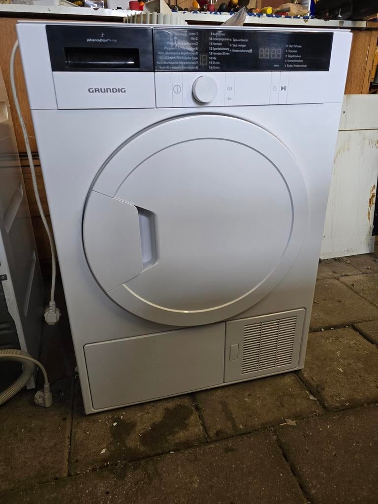 Grundig Condensdroger 7kg, Witgoed en Apparatuur, Wasdrogers, Ophalen, 6 tot 8 kg, Zo goed als nieuw, 85 tot 90 cm