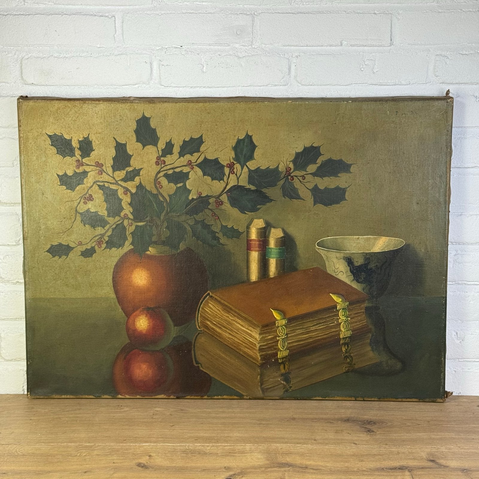 Stilleven schilderij door D. van Dijk, Antiek en Kunst, Kunst | Schilderijen | Klassiek, Ophalen of Verzenden