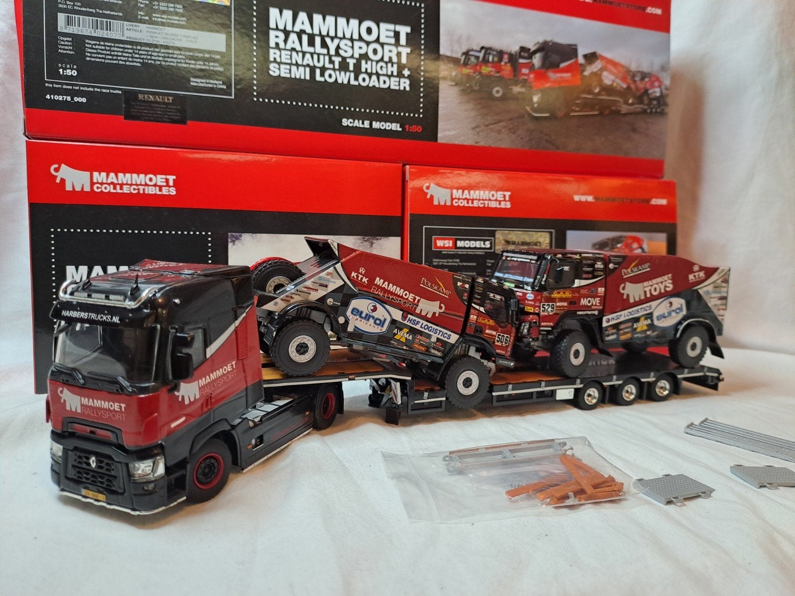 Mammoet Rallysport Dakar Truck 2021 model (WSI Models), Ophalen of Verzenden, Zo goed als nieuw, Bus of Vrachtwagen, Wsi