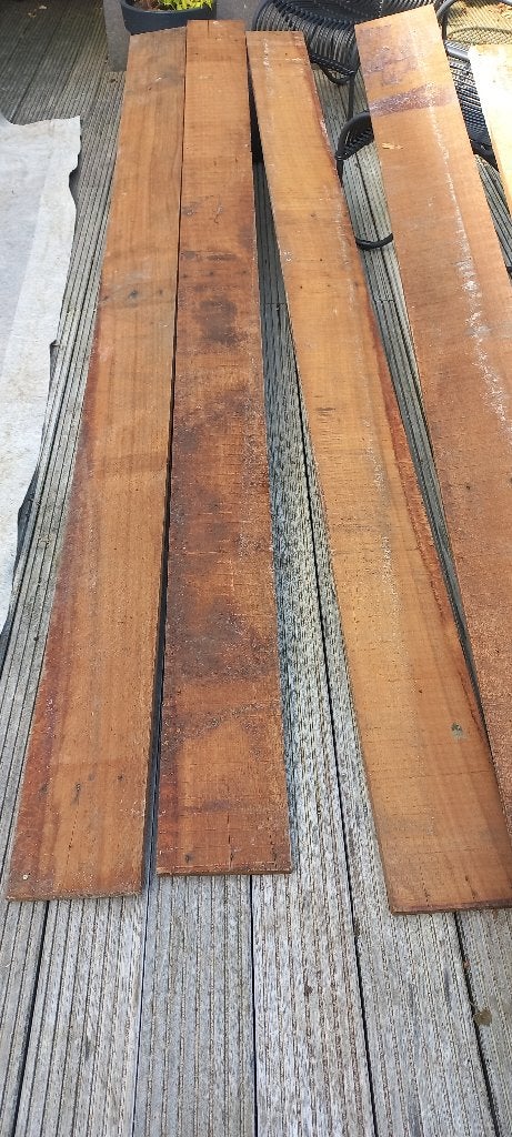 Hardhouten beschoeiingsplanken 2 x 20 x 300 cm, Ophalen, Gebruikt, Planken, Hardhout