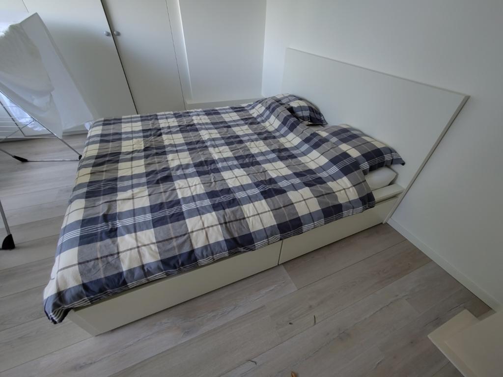 IKEA Malm bed 160x200 met lades, matras en beddengoed, Huis en Inrichting, Slaapkamer | Bedden, Gebruikt, Tweepersoons, 160 cm