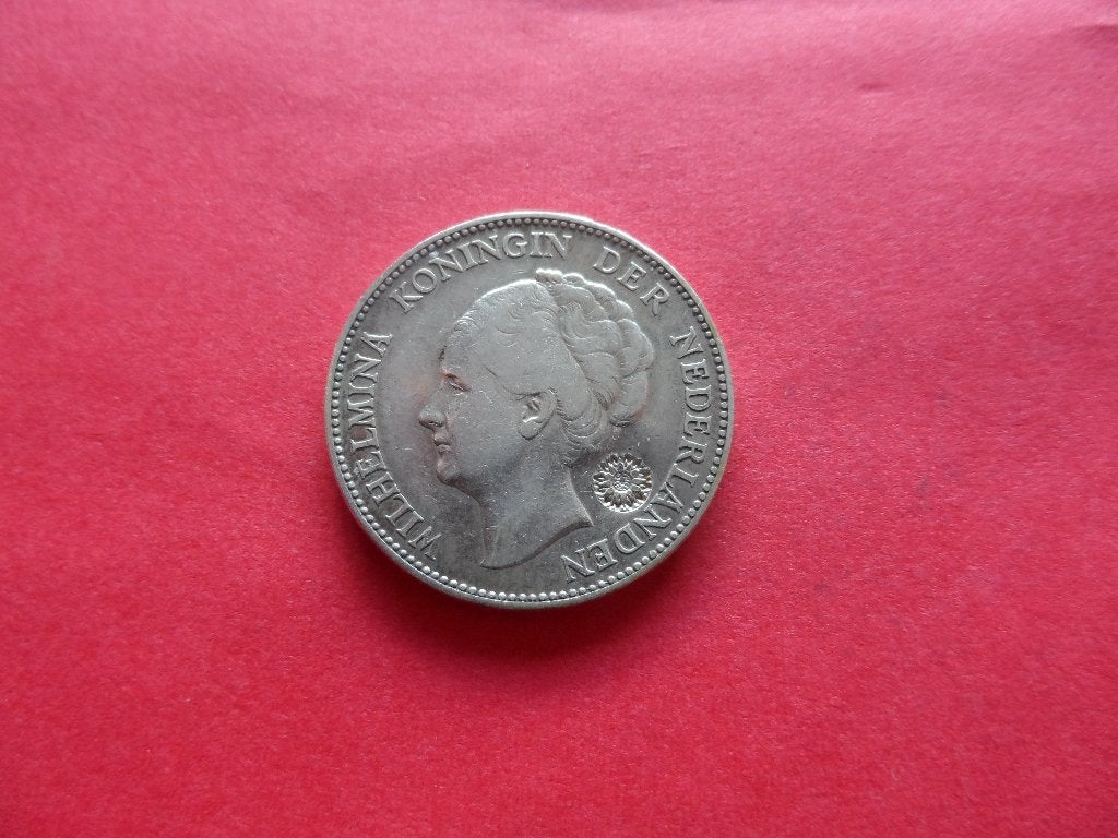 Wilhelmina met klop 1 gulden 1929 zilver, 1 gulden, Zilver, Ophalen of Verzenden, Koningin Wilhelmina