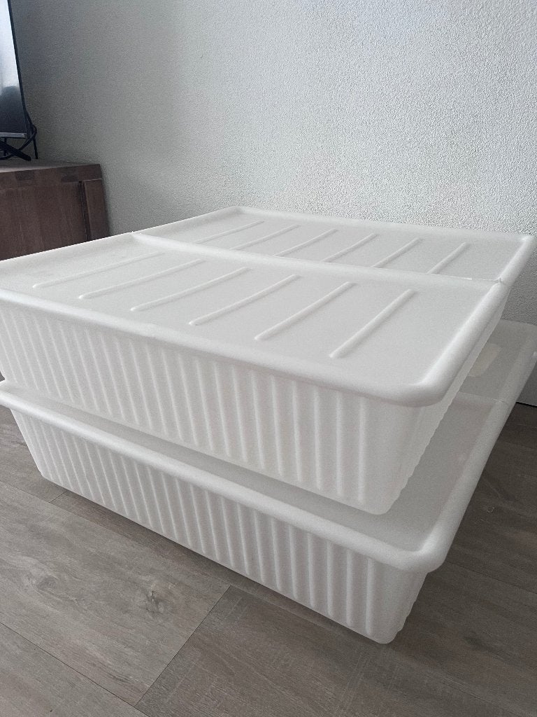 Opberger onder bed IKEA, Ophalen, Gebruikt, Beige, Kunststof