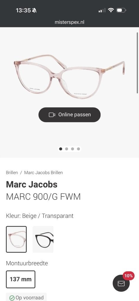 bijziendheid / Marc Jacobs MARC 900/G FWM glasses, Overige merken, Beige, Ophalen of Verzenden, Zo goed als nieuw