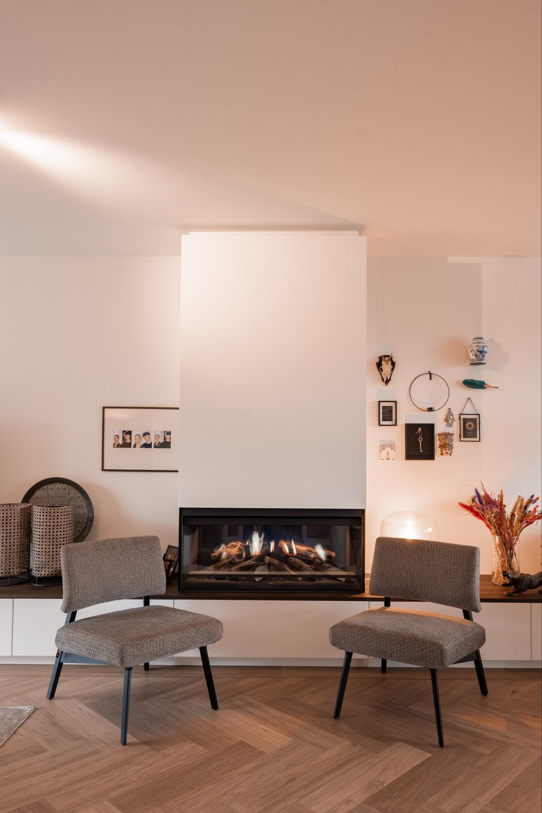 Set van 2 moderne fauteuils, Huis en Inrichting, Twee, Bruin, Ophalen of Verzenden, Zo goed als nieuw