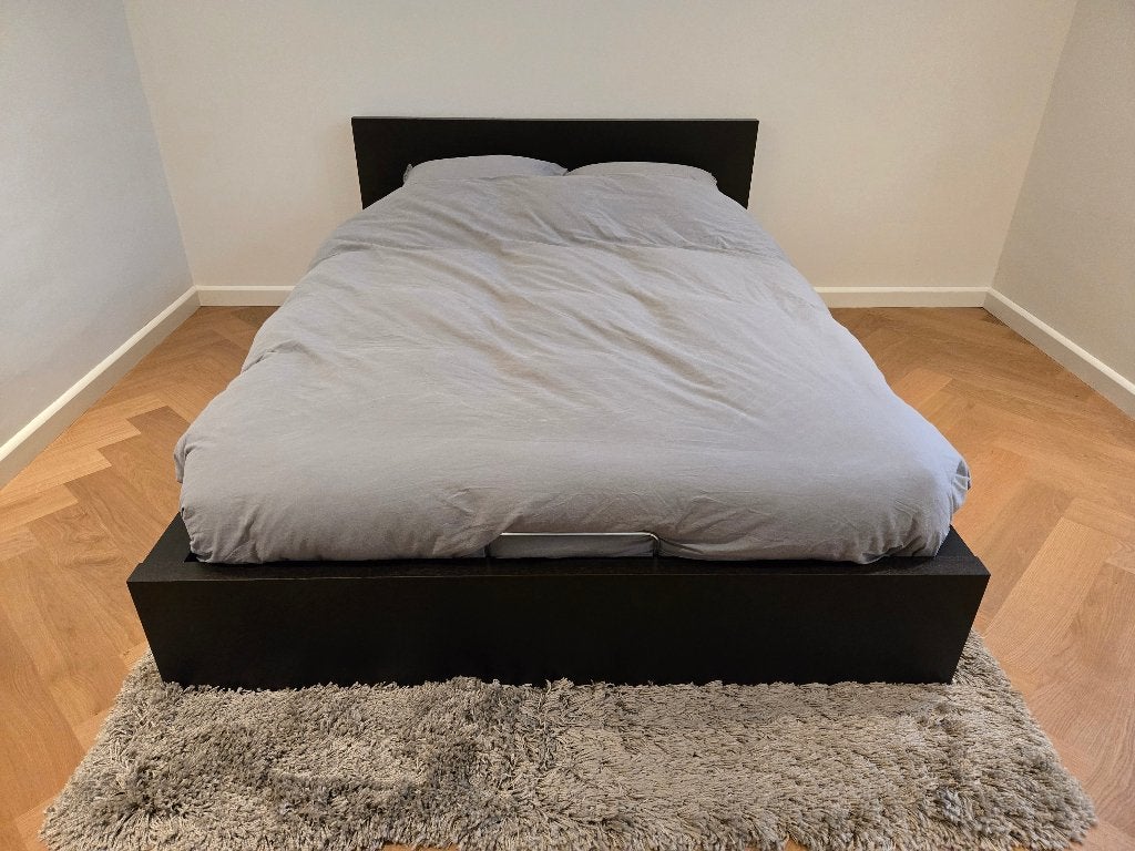 IKEA Malm bed 140cm, Huis en Inrichting, Slaapkamer | Bedden, Ophalen, Zwart, Tweepersoons, 140 cm