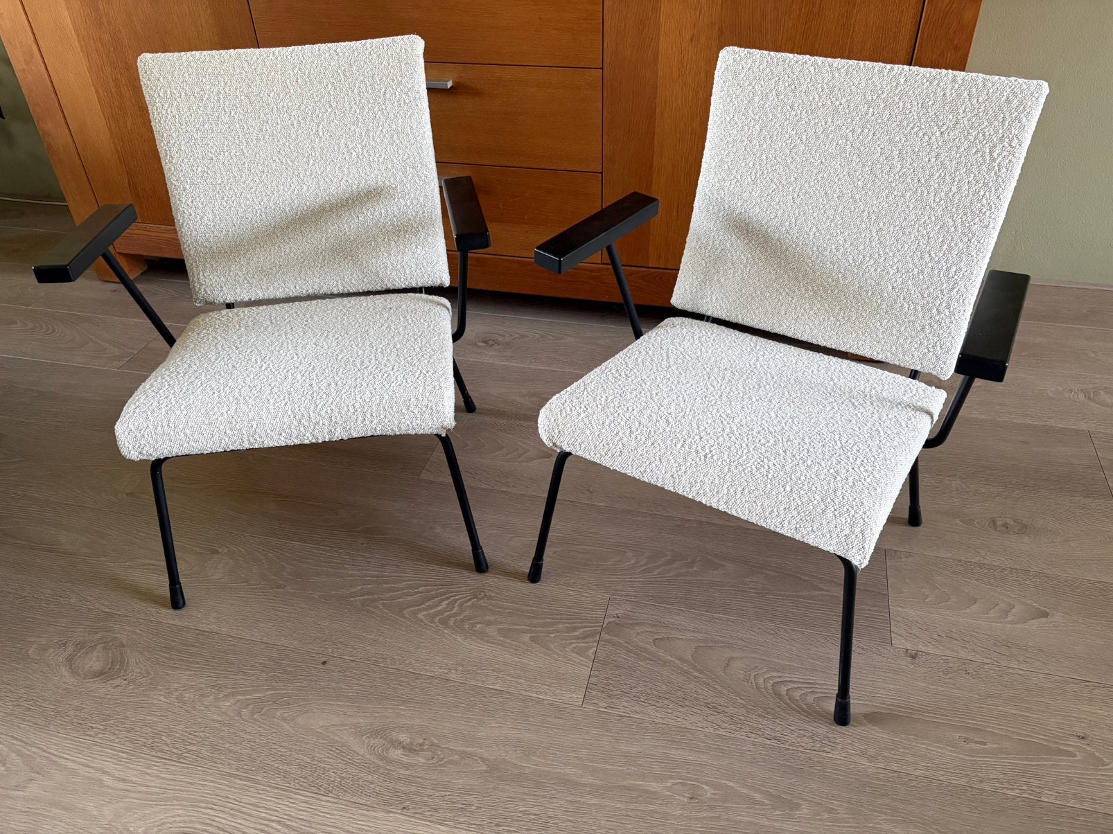 Gispen stoelen 1401 door Wim Rietveld, Huis en Inrichting, Ophalen, Minimalistisch retro design, Wit, Zo goed als nieuw