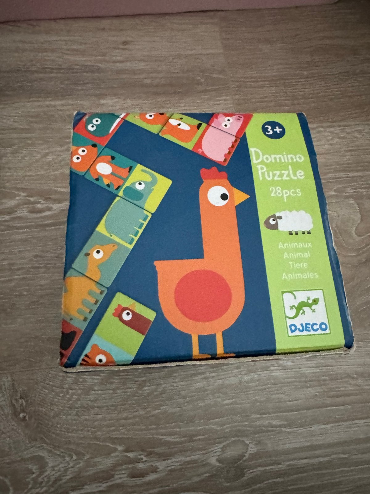 Djeco Domino Puzzle Dieren 28 stuks, Verzenden, 10 tot 50 stukjes, Gebruikt, 2 tot 4 jaar