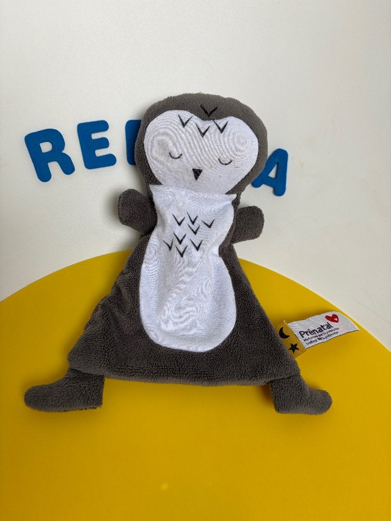 K3751 prenatal doek doekje uil wit grijs, Kinderen en Baby's, Ophalen of Verzenden, Gebruikt, Overige typen