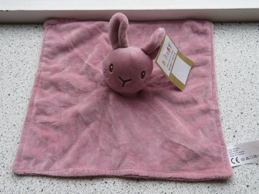 Knuffeldoek konijn van Wibra oud roze velours, Ophalen of Verzenden, Konijn, Nieuw, Wasbaar