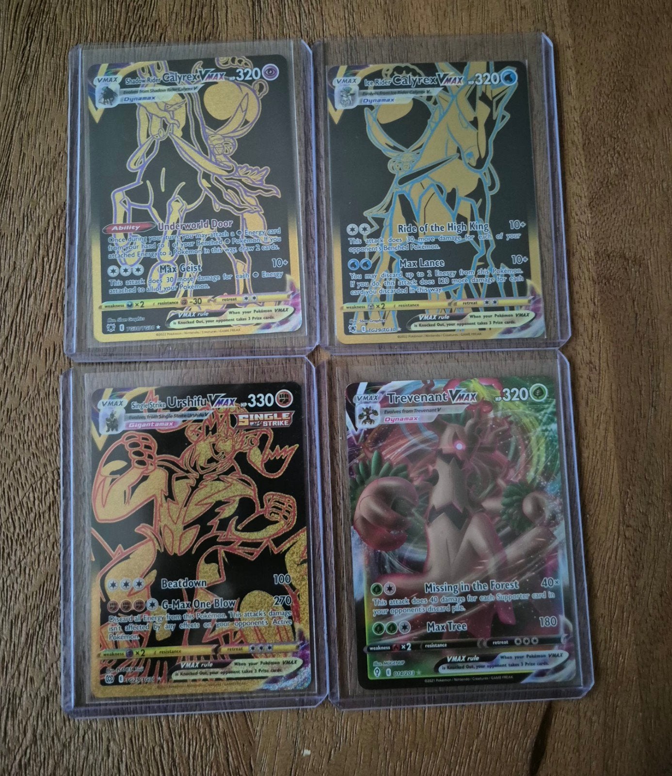 Pokémon VMAX kaarten set - Calyrex, Urshifu, Trevenant, Ophalen of Verzenden, Zo goed als nieuw, Meerdere kaarten, Foil