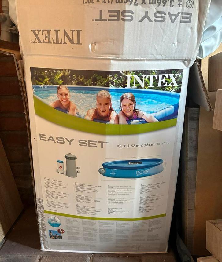 Intex Easy Set Zwembad - 3.66m x 76cm, Ophalen, Gebruikt, Minder dan 80 cm, Rond
