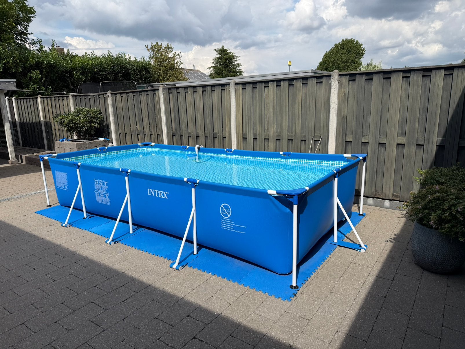 Intex zwembad 4,5 x 2,2 x 0,84 mtr, Ophalen, 200 tot 300 cm, 80 tot 120 cm, Zo goed als nieuw